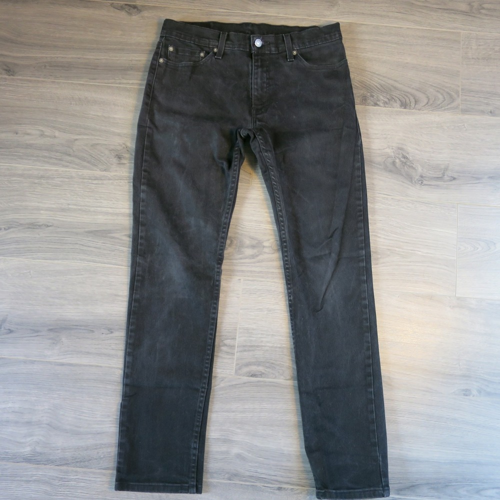 Levis Premium 511 Jeans Mens 32x32 Black Denim Slim Straight Stretch Waterless - Picture 3 of 13